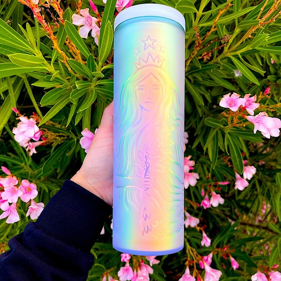 ✨🧜🏻♀️ NEW Starbucks holographic tumbler cup 🧜🏻♀️🤍💎💫 - Picture 5 of 10